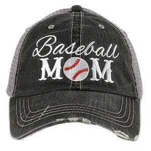 Katydid-"Baseball Mom" Gray Trucker adjustable OS hat NWT